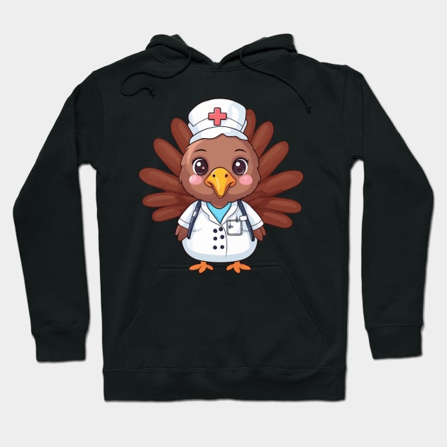 Festive Nurse Turkey Hoodie by Rishirt